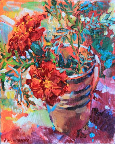 Vibrant Marigold Bouquet by Andrii Kutsachenko