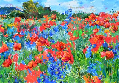Vibrant Poppy Field by Andrii Kutsachenko