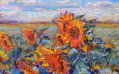 Vibrant Sunflower Field by Andrii Kutsachenko