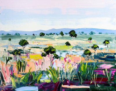 Vibrant Field Landscape by Angela Hawkey