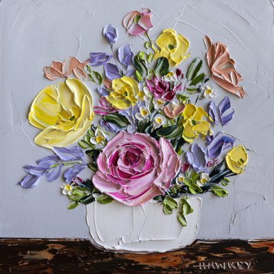 Vibrant Impasto Flowers by Angela Hawkey