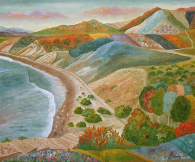 Colorful Coastal Hills View by Angeles M. Pomata