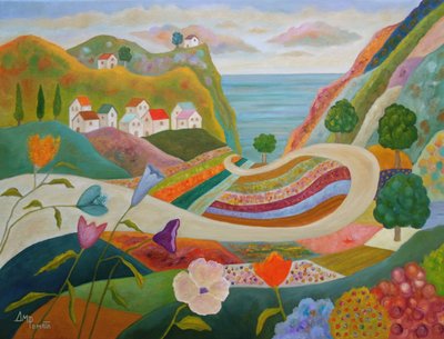Colorful Coastal Village by Angeles M. Pomata