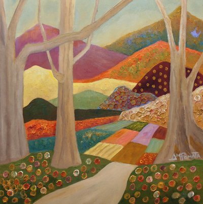 Colorful Field Path by Angeles M. Pomata