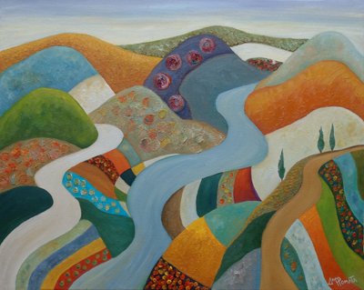 Colorful Rolling Landscape by Angeles M. Pomata
