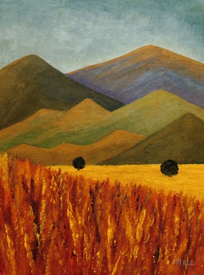 Golden Field Mountains by Angeles M. Pomata