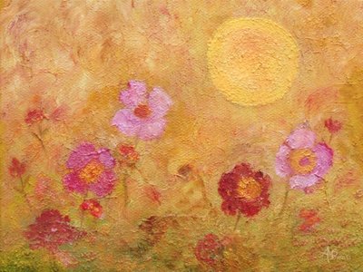 Golden Sunlit Flowers by Angeles M. Pomata