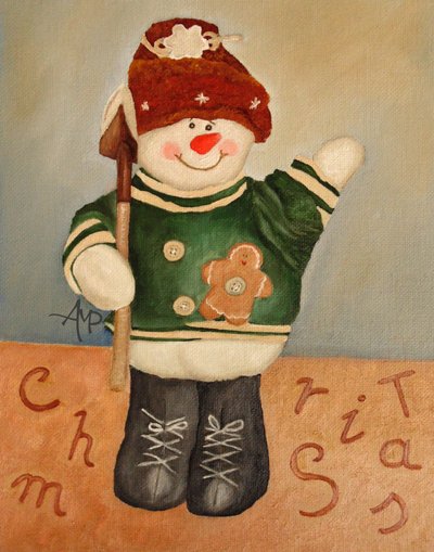 Jolly Christmas Snowman by Angeles M. Pomata