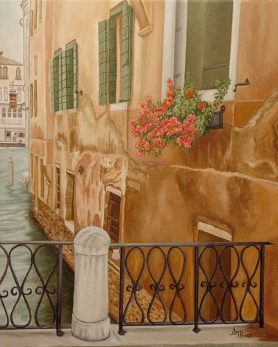 Venice Canal Flowers by Angeles M. Pomata