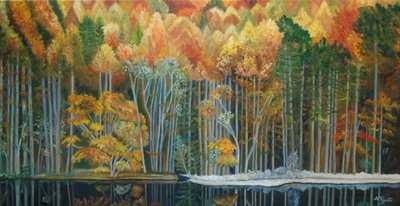 Vibrant Autumn Reflections by Angeles M. Pomata