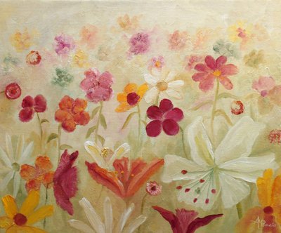 Vibrant Flower Garden by Angeles M. Pomata