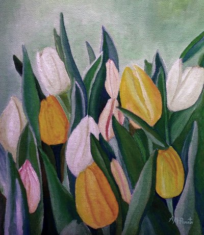 Vibrant Spring Tulips by Angeles M. Pomata