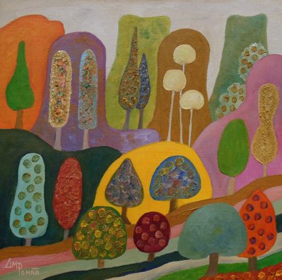 Whimsical Colorful Trees by Angeles M. Pomata