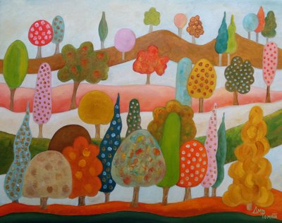 Whimsical Tree Landscape by Angeles M. Pomata