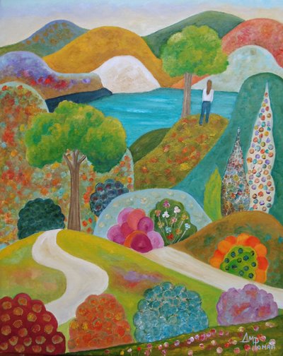 Winding Path to the Lake by Angeles M. Pomata