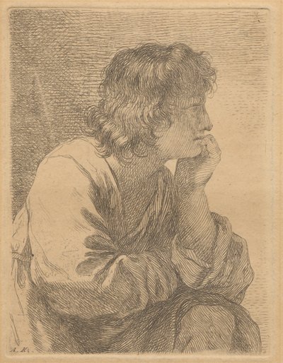 Profile of a Young Man in Meditation by Angelica Kauffmann