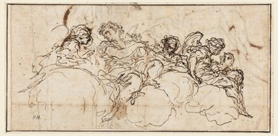 Group of Angels on a Cloud Bank by Angelo Michele Colonna