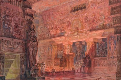 Set design for the Opera Aida by Giuseppe Verdi by Angelo Parravicini