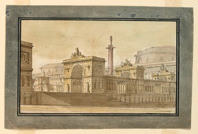 Stage Design, Group of Palace Buildings by Angelo Toselli