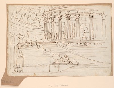 Stage Design, Interior of Circular Building by Angelo Toselli