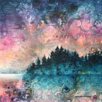 Cosmic Forest Lake by Ania Witwitzka