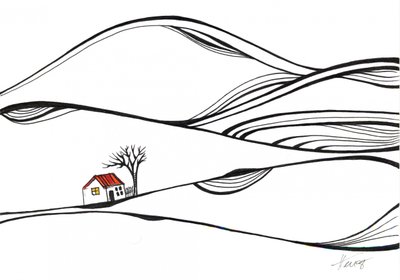 Red Roof Hill Home by Aniko Hencz