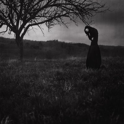 Sorrowful Figure Dark Landscape by Anja Matko