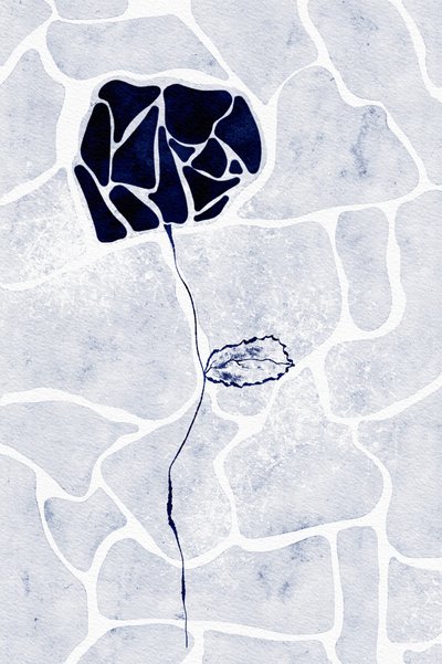 Abstract Blue Rose by Ankie Kooi