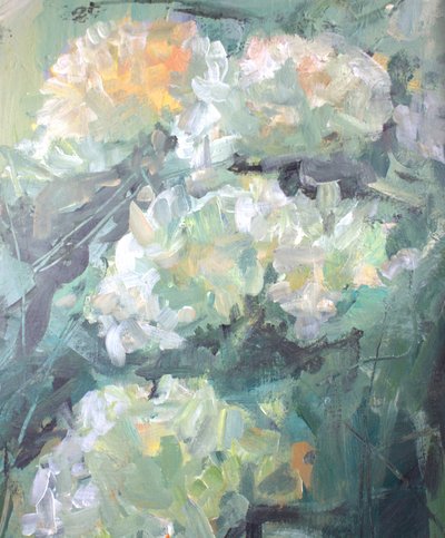 Impressionist White Flowers by Anna-Karin Bergius