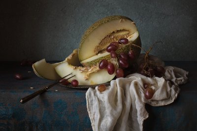 Dark Fruit Still Life by Anna Petina