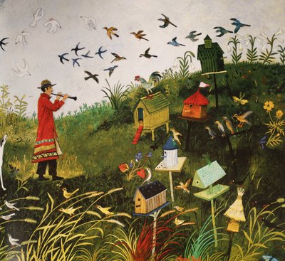 Bird Piper with Black Birds by Anna Pugh