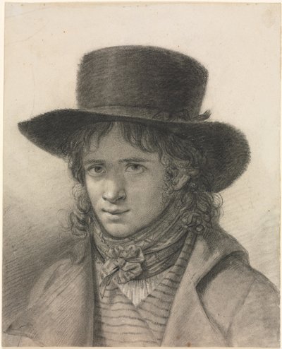 Self-Portrait in a Hat by Anne-Louis Girodet de Roucy-Trioson