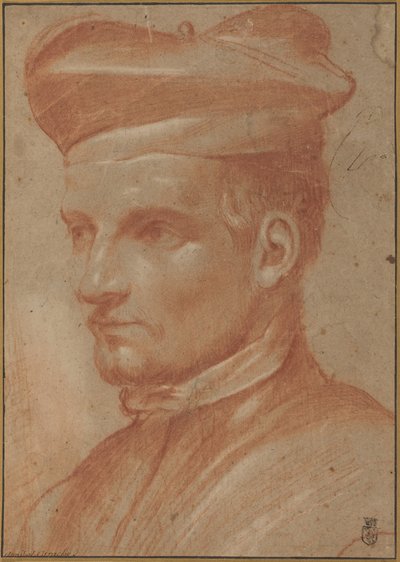Portrait of an Ecclesiastic Wearing a Biretta by Annibale Carracci