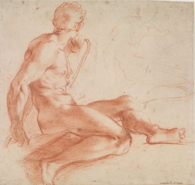 Seated Male Nude by Annibale Carracci