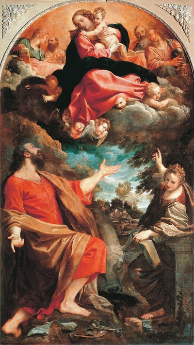 Virgin Appears to Saints Luke and Catherine by Annibale Carracci