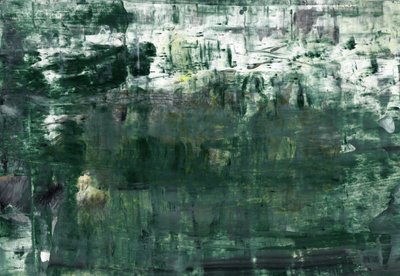 Deep Green Abstract Layers by Annick