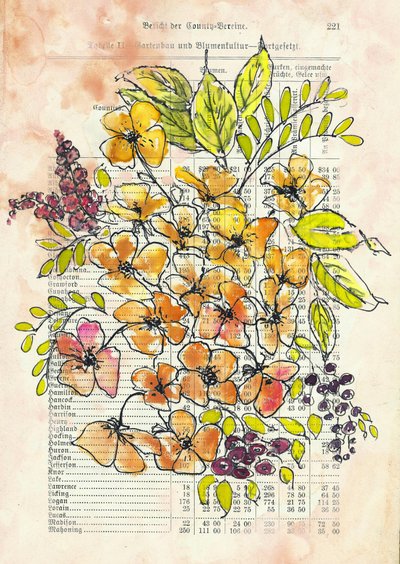 Vintage Floral Document by Annick