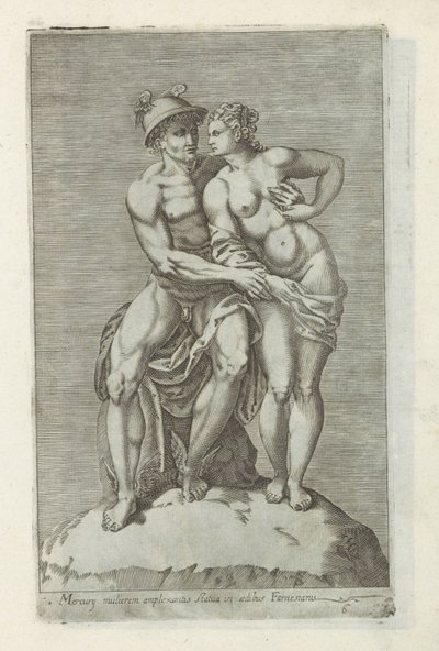 Sculpture Group with Mercury and a Goddess (Antique Sculptures in Rome) by Anonymous