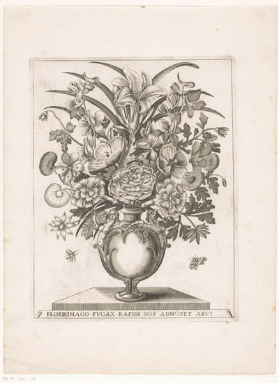 Flowers in a Vase with Half Figures by Anonymous