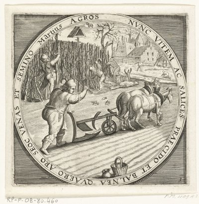 The Month of March, Plowing, c. 1600 by Anonymous