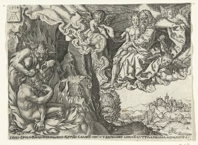 The Rich Man in Hell Sees Abraham with Lazarus by Anonymous