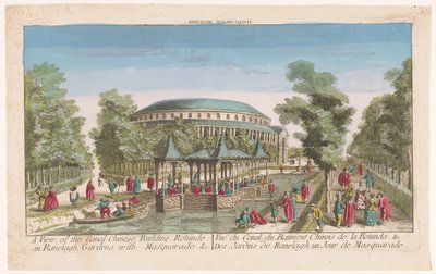 View of the Rotunda and the Chinese Pavilion on the Canal in Ranelagh Gardens, London, with a Masquerade by Anonymous