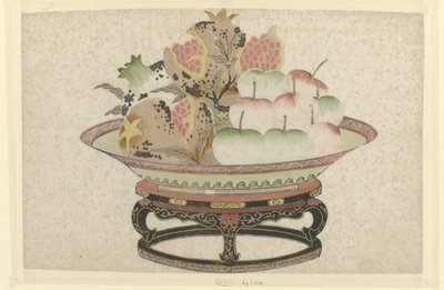 Pomegranates and Apples in a Bowl by Anonymous