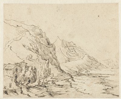 Coastal Landscape with Some Huts by Anonymous