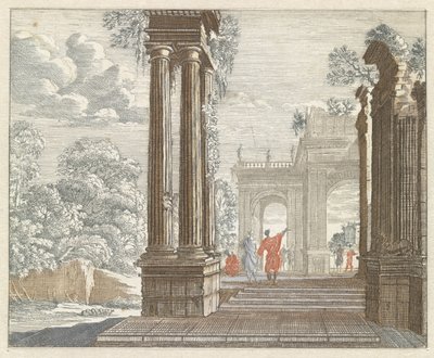 Landscape with Overgrown Roman Ruins by Anonymous