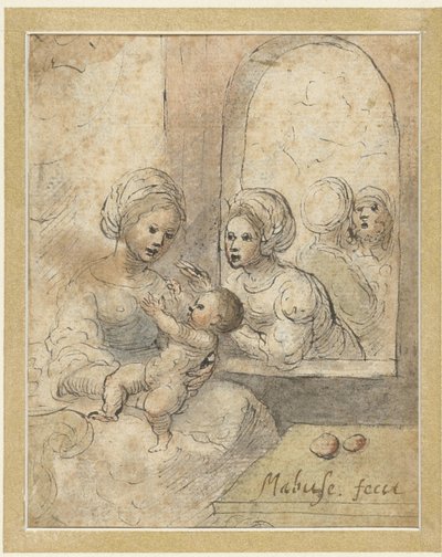 Mary with Child and Three Other Figures by Anonymous