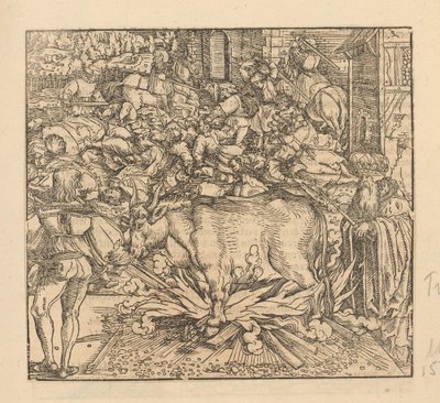 People Being Slaughtered and a Bull Being Sacrificed by Anonymous