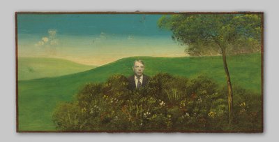 Portrait of an Unknown Man in a Painted Landscape by Anonymous