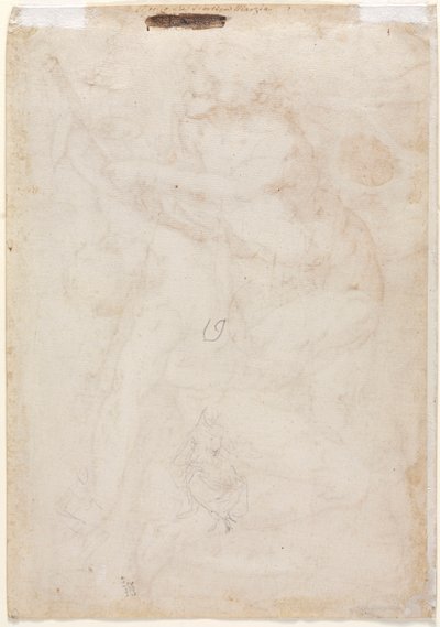 Two Sketches of a Mother and Child (verso) by Anonymous
