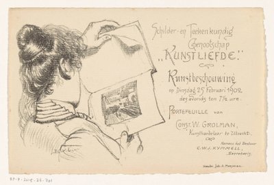 Invitation from the Society of Painters and Draughtsmen Kunstliefde by Anonymous